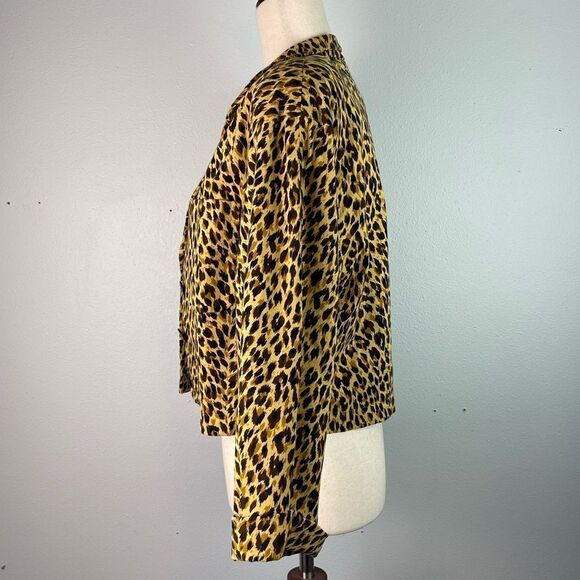 Vintage J.H. Collectibles Cropped Leopard Print Dress Jacket Size 8 EUC - Picture 3 of 8
